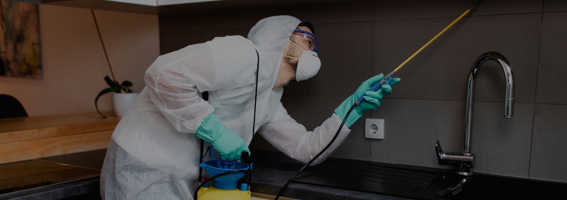Técnico Truly Nolen aplicando tratamento de dedetização profissional